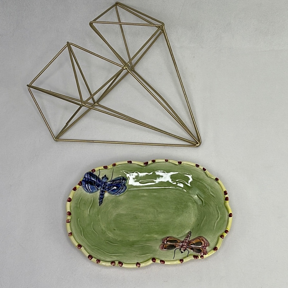 Hand Painted Dragonfly Platter